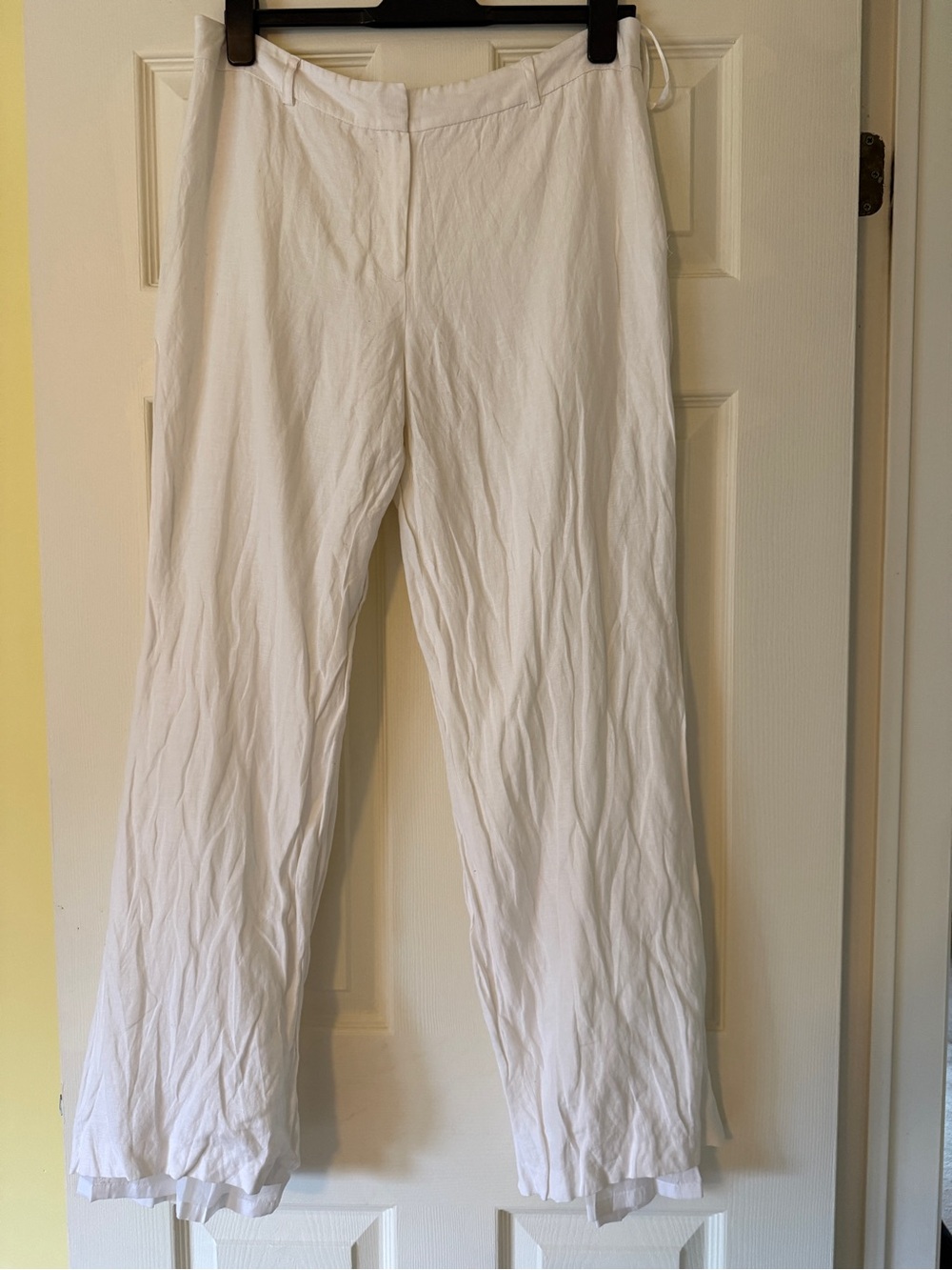 Jones Wear White Straight-Leg Linen-Blend Pants